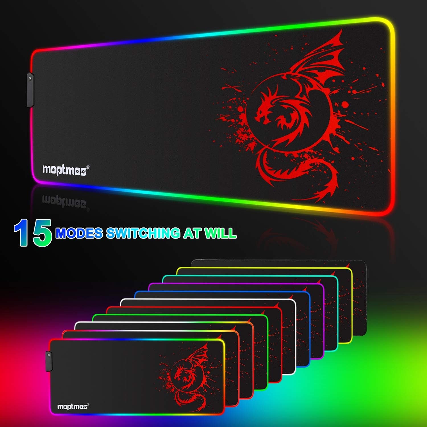 RGB Gaming Mouse Pad Anime Dragon Mousepad