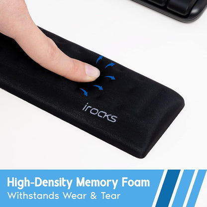 Memory Foam Mouse Wrist Rest - Pain-Reducing Wrist Rest for Mouse - Non-Slip Rubber Base Wrist Rest - Cooling Mouse Wrist Support for Long Hours of Work, Studying, Gaming (Black)