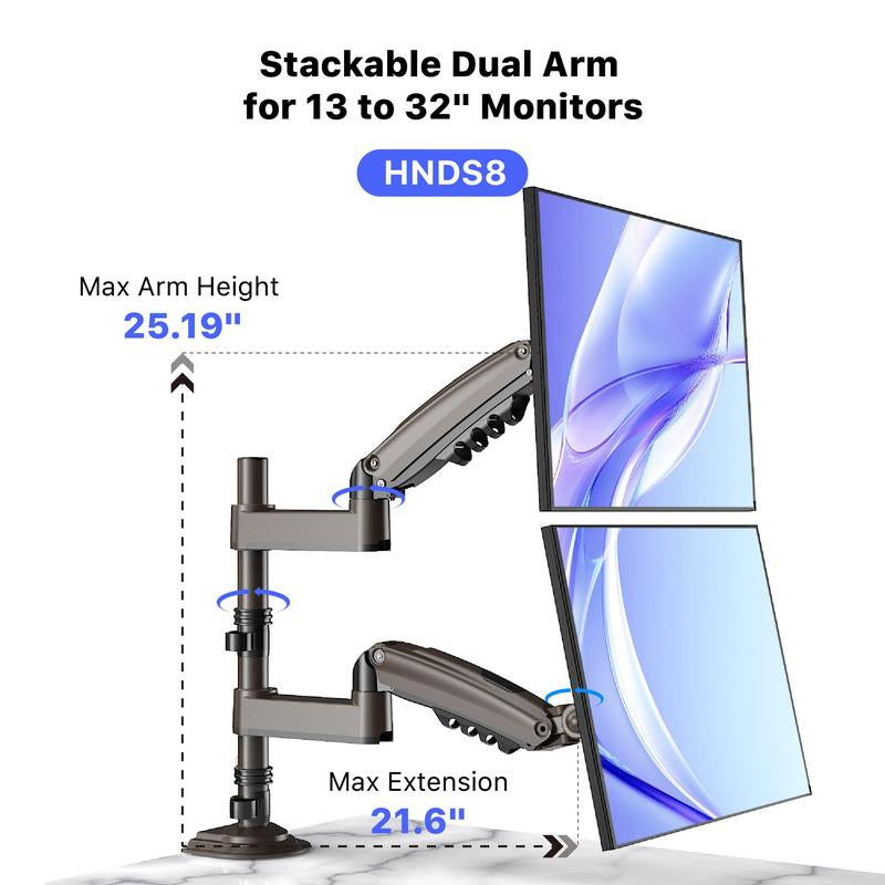 Stackable Dual Gaming Monitor Arm