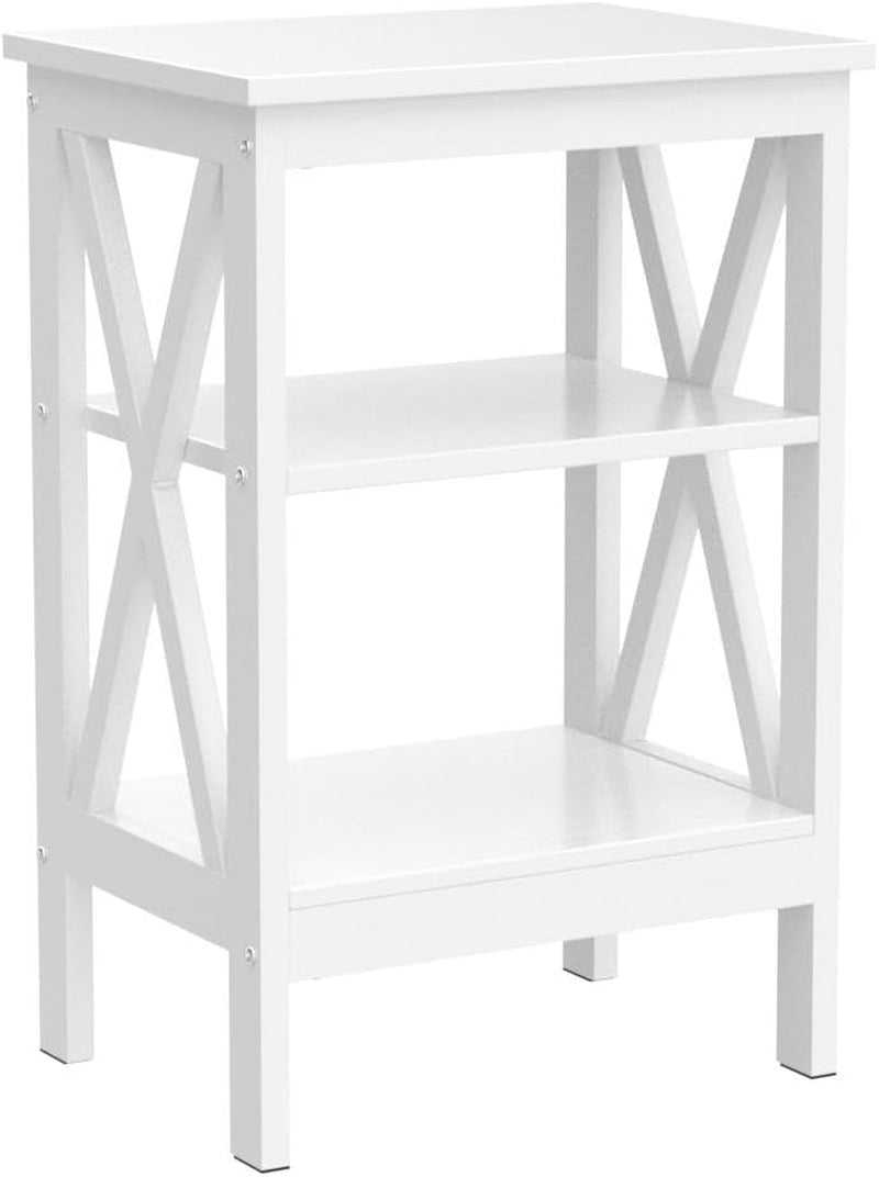 Modern Nightstands X-Design Side End Table Night Stand with Storage Shelf for Bedroom,Living Room,