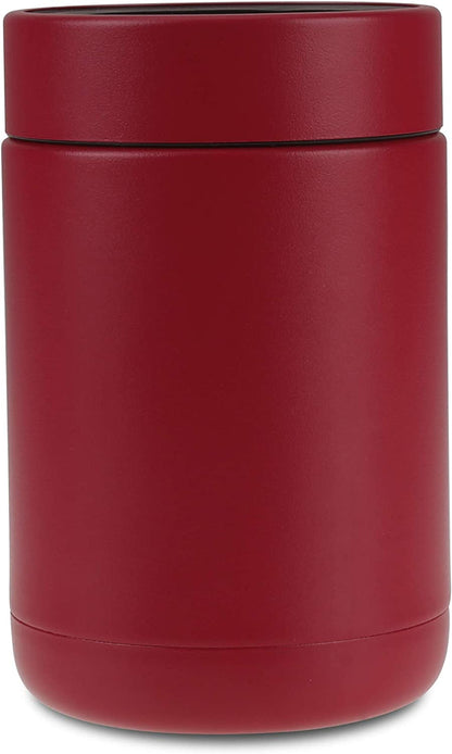 Stainless Steel 12Oz Vacuum Insulated Can and Bottle Cooler | Double Wall Can Cooler for Cans and Bottles | Copper Plated Can Chiller and Metal Cooler | Crimson Red